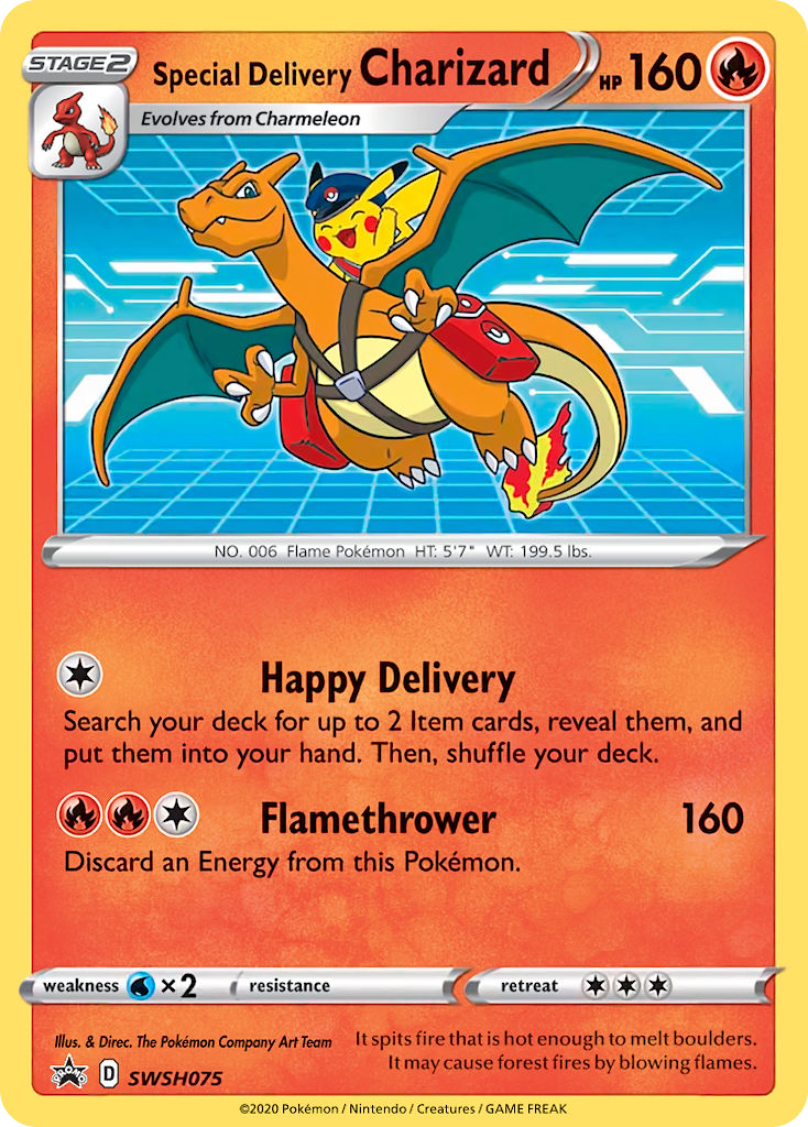 Special Delivery Charizard - SWSH Black Star Promos - SWSH075 (Unsealed)
