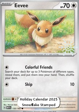Eevee - Pokémon 151 - 133/165 (Snowflake Stamp)