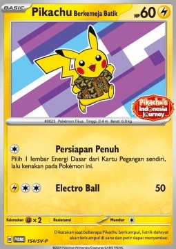 Pikachu Wearing a Batik Shirt - Scarlet & Violet Indonesian Promos - 154/SV-P (Indonesian)