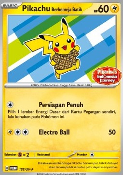Pikachu Wearing a Batik Shirt - Scarlet & Violet Indonesian Promos - 155/SV-P (Indonesian)