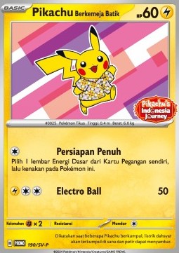 Pikachu Wearing a Batik Shirt - Scarlet & Violet Indonesian Promos - 190/SV-P (Indonesian)