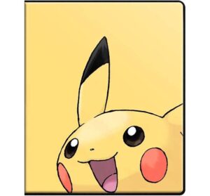 Official Ultra Pro Pokémon Trading Card Game 9-pocket binder featuring vibrant yellow Pikachu artwork on front cover