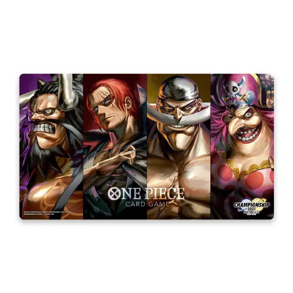 Official rubber playmat featuring the four Yonko Kaido Shanks Whitebeard and Big Mom