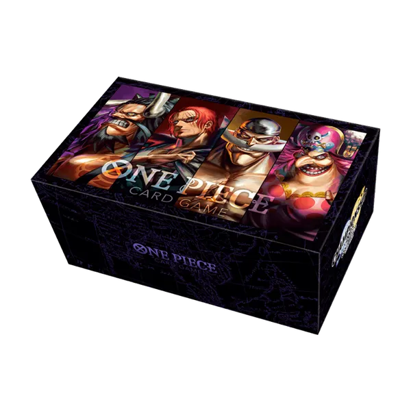 Black storage box with Former Four Emperors artwork for TCG deck organisation