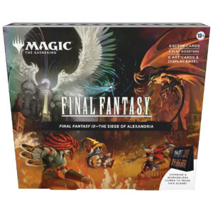 MTG Final Fantasy Scene Box Siege of Alexandria packaging featuring Alexander vs Bahamut artwork with Vivi and Zidane