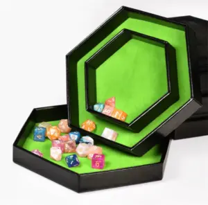 Tray of Fates - Hexagonal Dice Tray - Green Felt