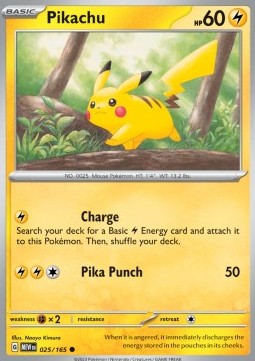 Pikachu - Pok?mon 151 - 025/165 (Winter Stamped) (UnSealed)