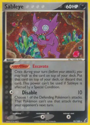 Sableye – Crystal Guardians – 10/100 - Holo (HP)