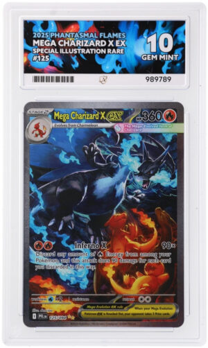 Mega Charizard X ex - Phantasmal Flames - 125/094 - ACE 10 (10/10/10/10) - Cert 989789 Front
