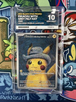 Pikachu with Grey Felt Hat - Black Star Promo - SVP/085 - ACE 10 (9/10/10/10) - Cert 135856 (Chip in case)