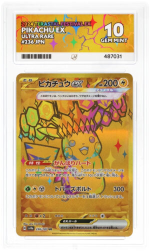 Pikachu ex - Terastal Festival ex - 236/187 - ACE 10 (10/10/10/10) - Cert 487031 Front