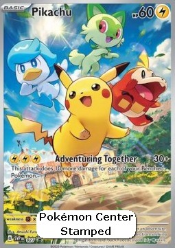 Pikachu - Scarlet & Violet Black Star Promos - SVP/027 (Pokémon Center Stamp) (Unsealed)