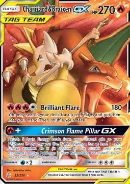 Charizard & Braixen GX - Cosmic Eclipse - 22/236 (NM)
