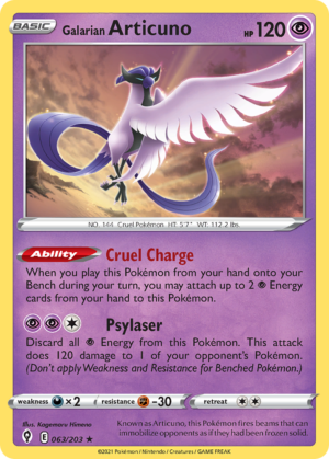 Galarian Articuno – Evolving Skies – 063/203 (Holo)