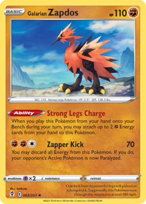 Galarian Zapdos – Evolving Skies – 082/203 (Holo)