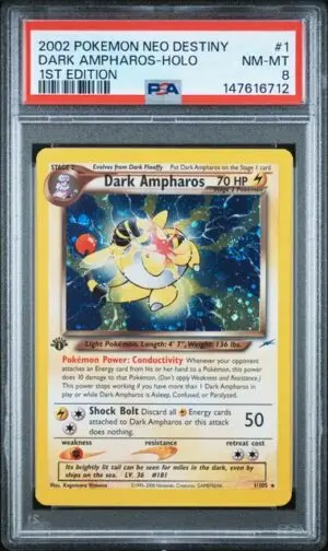 Dark Ampharos-holo - POKEMON NEO DESTINY - 1 - PSA 8 - Cert 147616712 Front