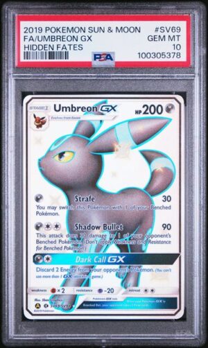 Fa/umbreon Gx - POKEMON SUN & MOON HIDDEN FATES - SV69 - PSA 10 - Cert 100305378 Front