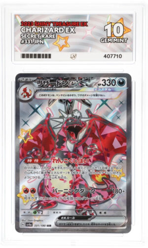 Charizard ex - Shiny Treasure ex - 331/190 - ACE 10 (10/10/10/10) - Cert 407710 Front