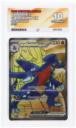 Cynthia's Garchomp ex - Destined Rivals - 215/182 - ACE 10 (10/10/10/10) - Cert 591933 Front