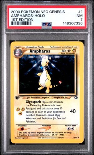 Ampharos-holo - POKEMON NEO GENESIS 1ST EDITION - 1 - PSA 7 - Cert 149307336 Front