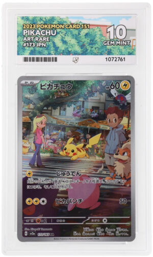 Pikachu - Pokemon Card 151 - 173/165 - ACE 10 (10/10/10/9) - Cert 1072761 Front