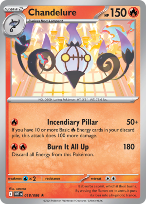 Chandelure – White Flare – 018/086 - Holo