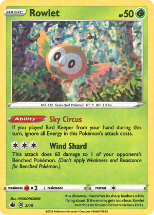 Rowlet – McDonald's Match Battle 2022 – 2/15 (Holo)