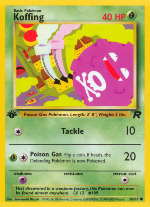 Koffing – Team Rocket – 58/82 - 1st edition (LP)