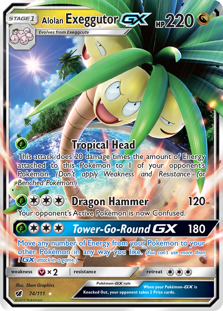 Alolan Exeggutor-GX – Crimson Invasion – 74/111 (NM)