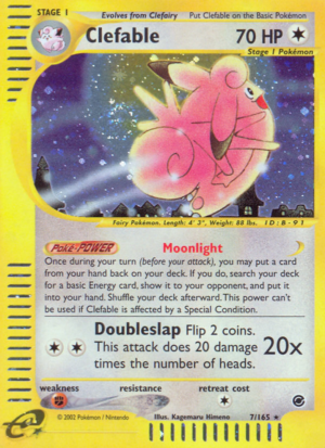 Clefable – Expedition Base Set – 7/165 - Holo (MP)