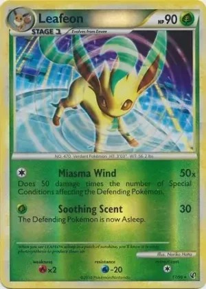 Leafeon – HS—Undaunted – 17/90 - Reverse Holo (MP)