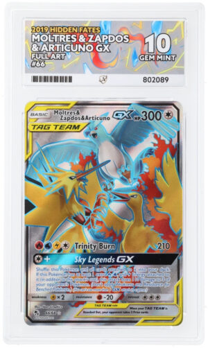 Moltres & Zapdos & Articuno GX - Hidden Fates - 66/68 - ACE 10 (9/10/10/10) - Cert 802089 Front