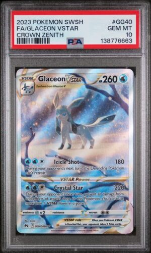 Fa/glaceon Vstar - POKEMON SWORD AND SHIELD CROWN ZENITH - GG40 - PSA 10 - Cert 138776663 Front
